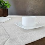 Bieżnik 40x180 STELLA 2 biały zdobiony kantą z wplecioną nicią srebrną - 12