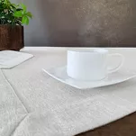 Bieżnik 40x180 STELLA 2 biały zdobiony kantą z wplecioną nicią srebrną - 12