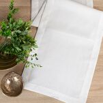 Bieżnik 40x180 STELLA 2 biały zdobiony kantą z wplecioną nicią srebrną - 13