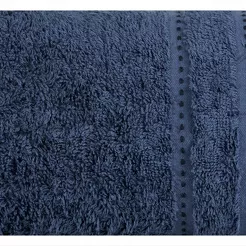 Ręcznik bawełniany 70x140 POLA chabrowy z kolorową bordiurą zakończoną stebnowaniem