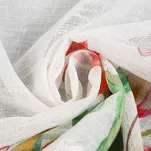 Zazdrostka gotowa w tunelu 150x30 STELLA biała z etaminy z wzorem czerwonych tulipanów i bawełnianą koronką - 7