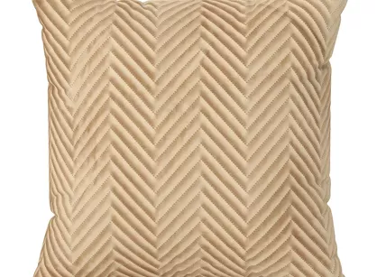 Poszewka welwetowa 45x45 Sofia miodowa pikowana w gęstą jodełkę