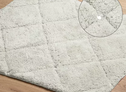 Dywanik bawełniany 60x90 CHIC 2 kremowy zdobiony kryształkami