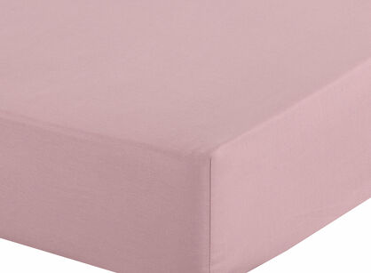 Prześcieradło z bawełny renforce z gumką 220x200 pudrowy róż BASIC