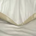 Pościel satynowa 220x200 NOVA 3 dwukolorowa gładka kremowa beżowa - 2