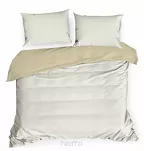 Pościel satynowa 220x200 NOVA 3 dwukolorowa gładka kremowa beżowa - 6