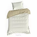 Pościel satynowa 220x200 NOVA 3 dwukolorowa gładka kremowa beżowa - 5