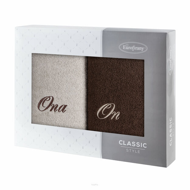 Komplet Ręczników 2x50x90 ON ONA beżowe brązowe