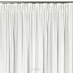 Zasłona na taśmie 140x250 CARLI welwetowa biała jednokolorowa zdobiona w dolnej części falbanami z paskiem cyrkonii - 4