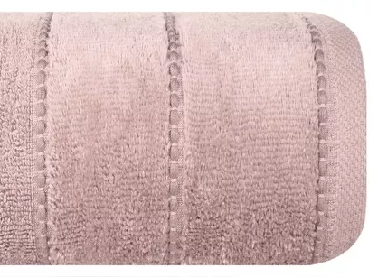 Ręcznik 70x140 MARI ciemna lila z welurową bordiurą w pasy 500 g/m2