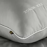 Pościel z makosatyny 160x200 EVA 8C szara z lamówką białą i napisami - 7