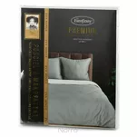 Pościel z makosatyny 160x200 EVA 8C szara z lamówką białą i napisami - 2