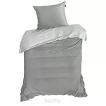 Pościel z makosatyny 160x200 EVA 8C szara z lamówką białą i napisami - 4