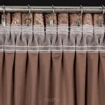 Zasłona na taśmie 135x270 TULIA welwetowa kawowa z szampańskim wzorem wyrazistych liści - 8