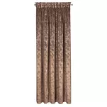 Zasłona na taśmie 135x270 TULIA welwetowa kawowa z szampańskim wzorem wyrazistych liści - 6