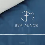 Pościel z makosatyny 220x200 MINGE 2E Eva Minge granatowa z lamówką białą i logo projektantki - 3