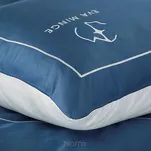 Pościel z makosatyny 220x200 MINGE 2E Eva Minge granatowa z lamówką białą i logo projektantki - 5
