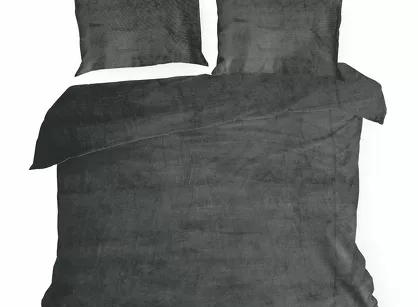 Pościel polarowa 220x200 FLANO 2 stalowa jednokolorowa z kolekcji NOVA Flano