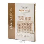 Pościel satynowa 220x200 NIKA 24 beżowa o stonowanej kolorystyce - 2