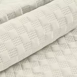 Narzuta welwetowa 200x220 SOFIA 4 kremowa pikowana w dużą gęstą jodełkę - 2