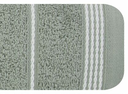 Ręcznik bawełniany 50x90 MIRA popielaty zdobiony bordiurą w pasy