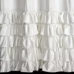 Zasłona na przelotkach 140x250 CARLI welwetowa biała jednokolorowa zdobiona w dolnej części falbanami z paskiem cyrkonii - 3