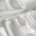Zasłona na przelotkach 140x250 CARLI welwetowa biała jednokolorowa zdobiona w dolnej części falbanami z paskiem cyrkonii - 7