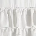 Zasłona na przelotkach 140x250 CARLI welwetowa biała jednokolorowa zdobiona w dolnej części falbanami z paskiem cyrkonii - 2