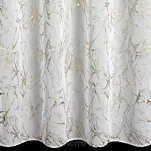 Firana na przelotkach 140x250 MARTA biała z etaminy zdobiona gumowym złotym nadrukiem - 3