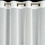 Firana na przelotkach 140x250 MARTA biała z etaminy zdobiona gumowym złotym nadrukiem - 4