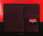 Komplet ręczników EVI Pierre Cardin ciemny burgund zdobione bordiurą w kolorze ręcznika z logo marki z kolekcji Premium - 5