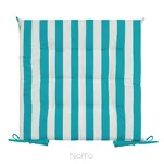 Poduszka 40x40 GARDEN niebieska wzór w pasy siedzisko na krzesło pikowana z troczkami wodoodporna - 2