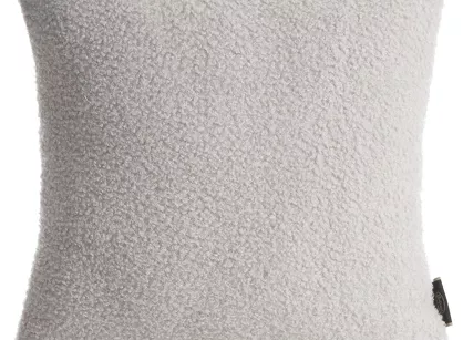 Poszewka dekoracyjna 45x45 BUKLA srebrna jednokolorowa wzór baranka