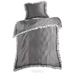 Pościel bawełniana 220x200 ELIZA stalowa zdobiona ozdobną srebrną falbanką z kolekcji Nova Style - 4