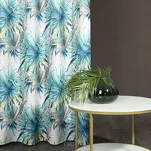 Zasłona na przelotkach 140x250 INGRID zaciemniająca stalowa z nadrukiem egzotycznych niebieskich liści - 8
