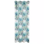 Zasłona na przelotkach 140x250 INGRID zaciemniająca stalowa z nadrukiem egzotycznych niebieskich liści - 9