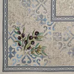 Obrus gobelinowy 140x180 4094 naturalny niebieski gałązka oliwna - 5