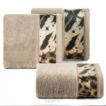 Ręcznik 50x90 EVA 15 Eva Minge beżowy zdobiony bordiurą z designerskim wzorem w motyle z kolekcji Premium 500 g/m2 - 6