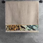 Ręcznik 50x90 EVA 15 Eva Minge beżowy zdobiony bordiurą z designerskim wzorem w motyle z kolekcji Premium 500 g/m2 - 5