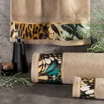 Ręcznik 50x90 EVA 15 Eva Minge beżowy zdobiony bordiurą z designerskim wzorem w motyle z kolekcji Premium 500 g/m2 - 7