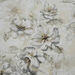 Pościel satynowa 140x200 SPRING 73 jasny beż w jasno szary wzór kwiatów z kolekcji Classic - 4