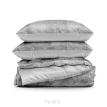 Pościel satynowa 220x200 SPRING 71 srebrna stalowa z wzorem marmurkowym z kolekcji Classic - 5