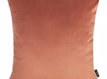 Poszewka welwetowa 45x45 VELVET 57C ciemny róż z wypustką na brzegach i imitacją lnu