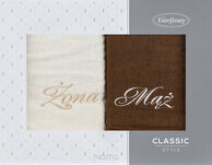 Komplet Ręczników 2x50x90 MĄŻ ŻONA kremowe brązowe - 2