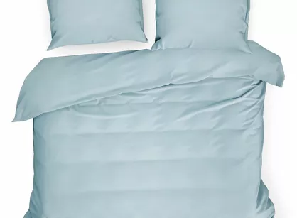 Pościel satynowa 220x200 NOVA 3 jednokolorowa gładka błękitna