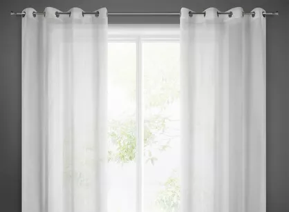 Zasłona na przelotkach 140x250 ANGELICA biała z etaminy z wzorem deszczyku