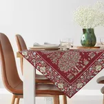 Nakładka gobelinowa 100x100 4077 czerwona wzór drzewka szczęścia - 4