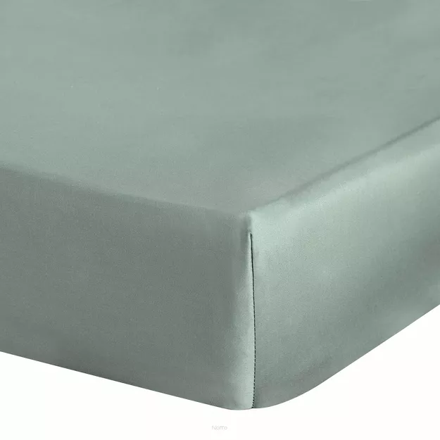 Prześcieradło z satyny bawełnianej z gumką NOVA 3 szałwiowe 100x200