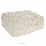 Koc świąteczny 150x200 BLINK 2 kremowy zdobiony śnieżynkami z przetykaną złotą nicią - 5