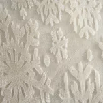 Koc świąteczny 150x200 BLINK 2 kremowy zdobiony śnieżynkami z przetykaną złotą nicią - 4
